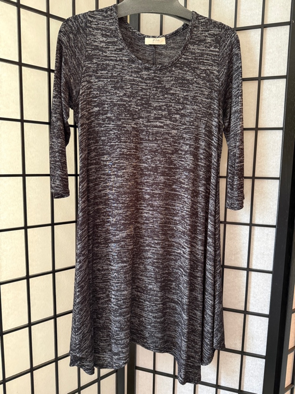 Pinc Black and Gray Space-Dye Knit Tunic/Dress size M